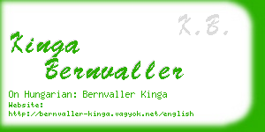 kinga bernvaller business card